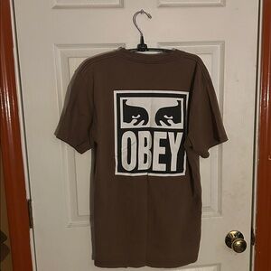 Obey M Eyes Vision of Obey Brown Logo Graphic Shirt
